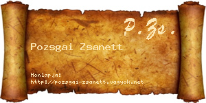Pozsgai Zsanett névjegykártya
